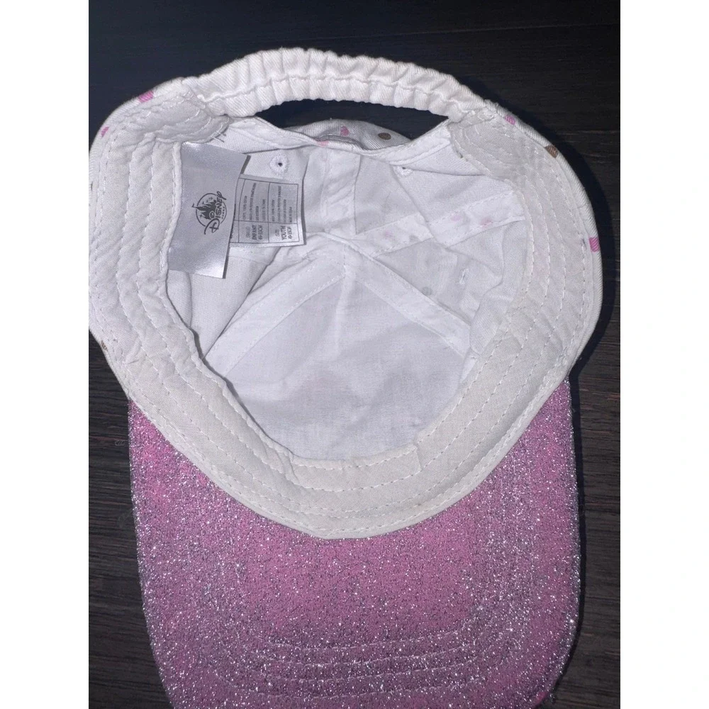 Disney Parks Minnie Mouse Youth Hat Pink Glitter Bow Figaro Castle Polka Dot
